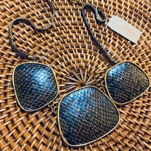 Unique ESPRESSO BROWN STATEMENT NECKLACE⭐️VINTAGE ERICA LYONS NWT LEATHER/METAL